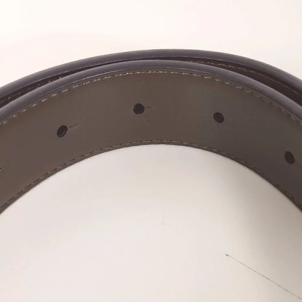 Michael Kors Signature Belt, Reversible Logo Brown/Plain Brown Size 34 or M